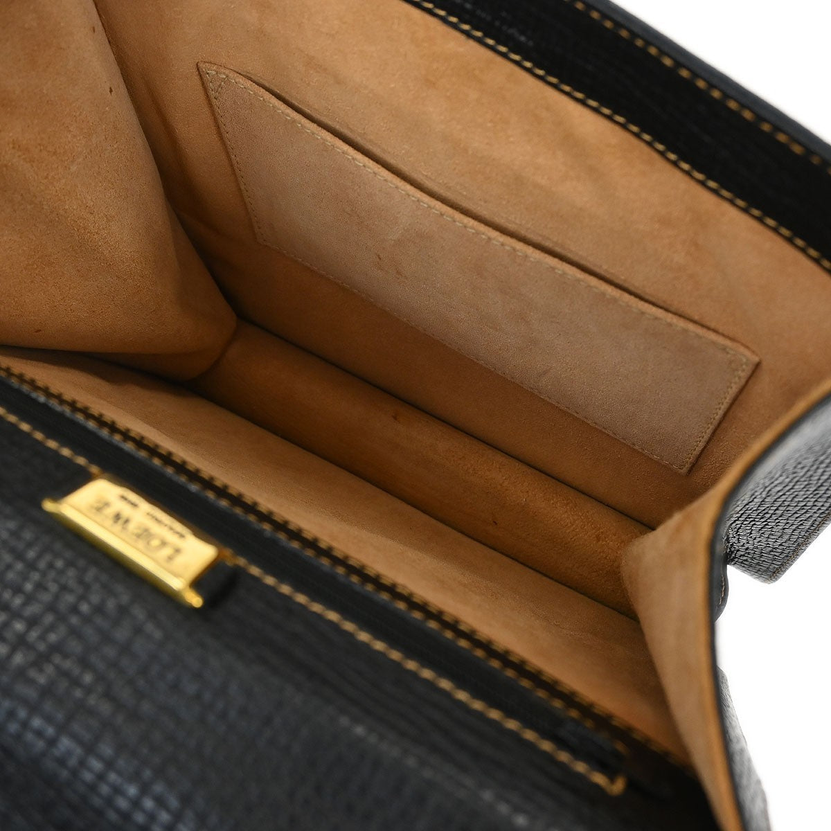 Loewe Barcelona Shoulder Bag Leather Black Leather Handbag (Authentic  )