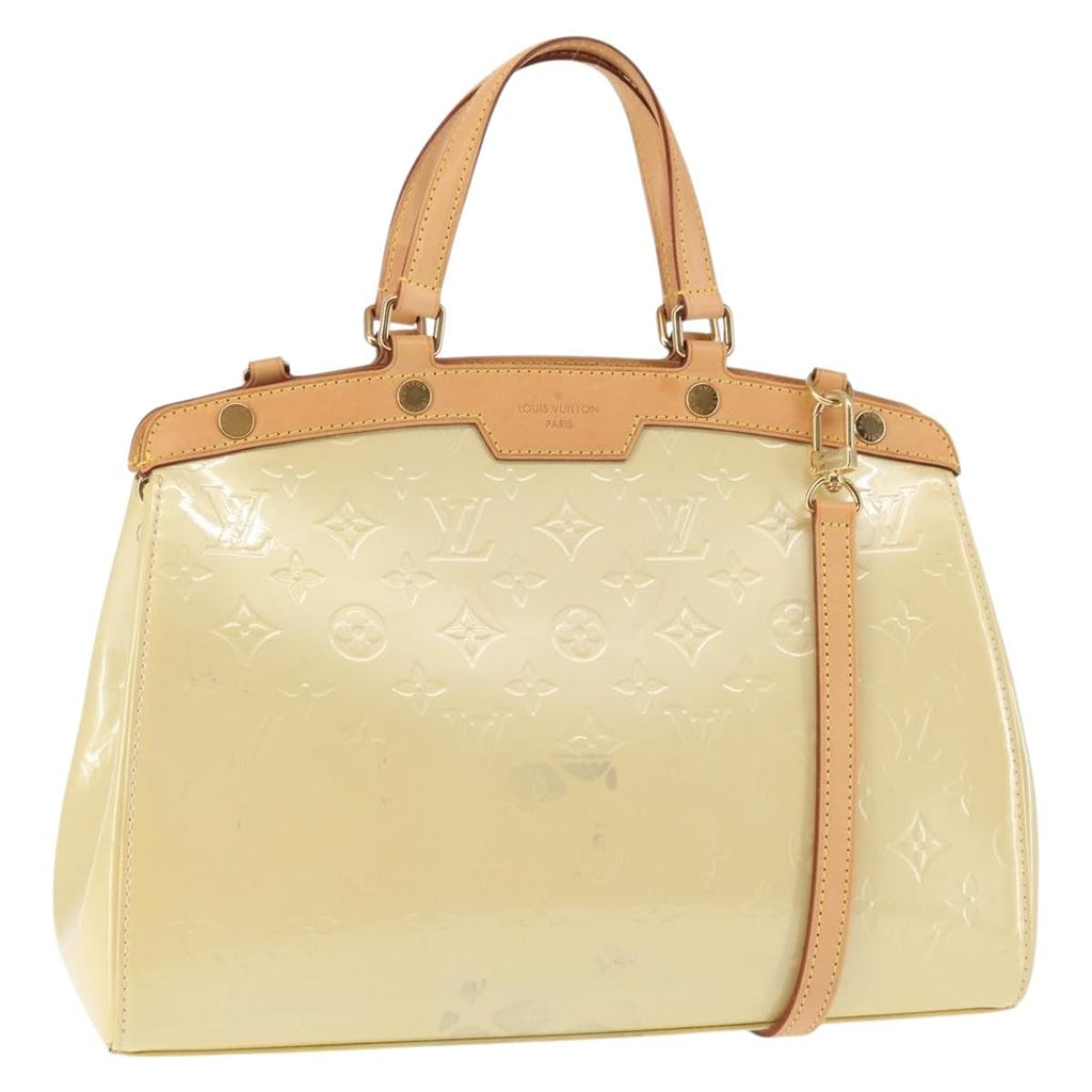 Louis Vuitton Brea Handbag Monogram Vernis Beige Patent_Leather Bag (Authentic  )