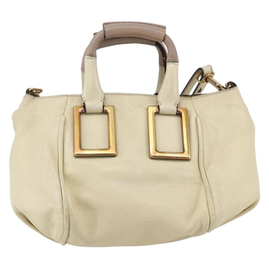 Chloe Ethel Handbag Leather White Leather Handbag (Authentic  )