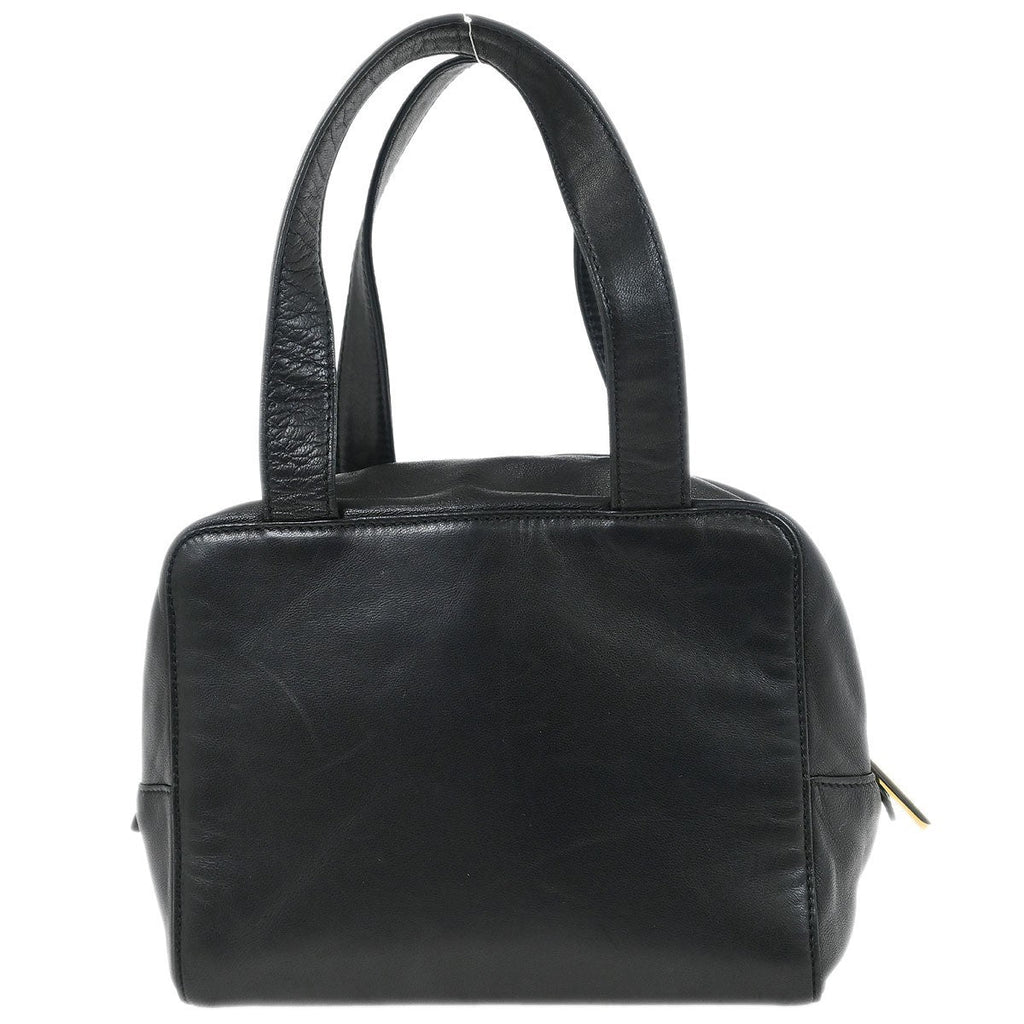 Loewe Anagram Handbag Leather Black Leather Handbag (Authentic  )