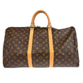 Louis Vuitton Keepall Bandouliere Bag Monogram Canvas Brown Canvas Handbag (Authentic  )