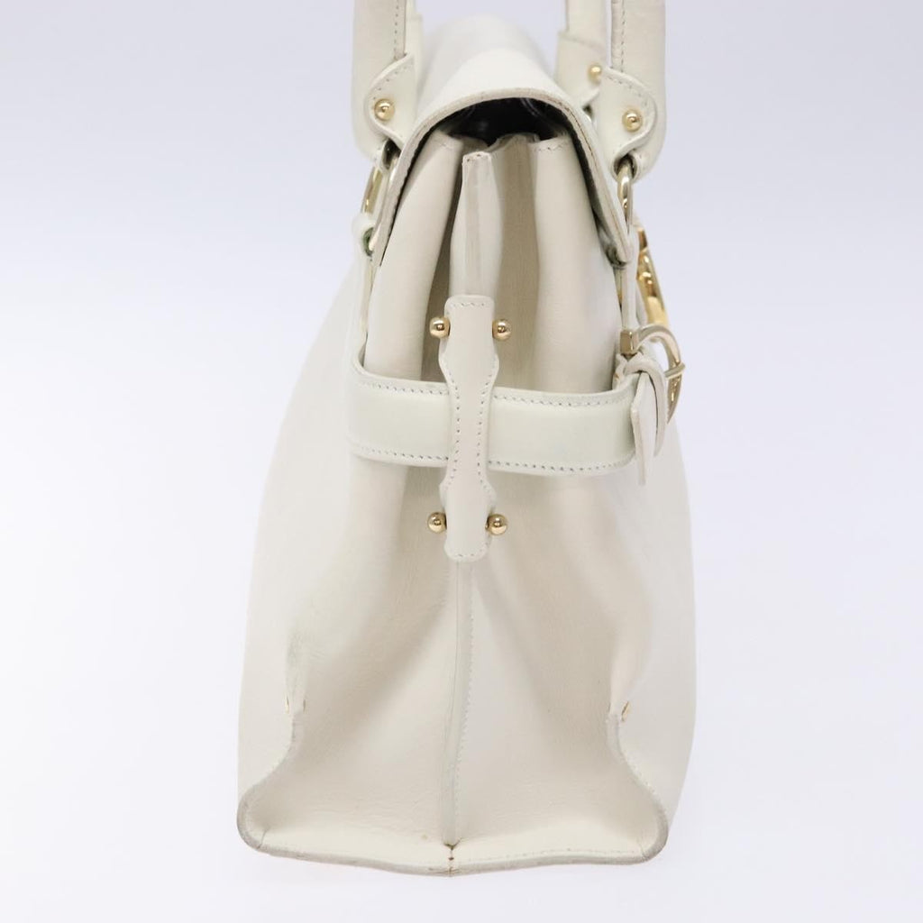 Salvatore Ferragamo Virna Satchel Leather White Leather Handbag (Authentic  )