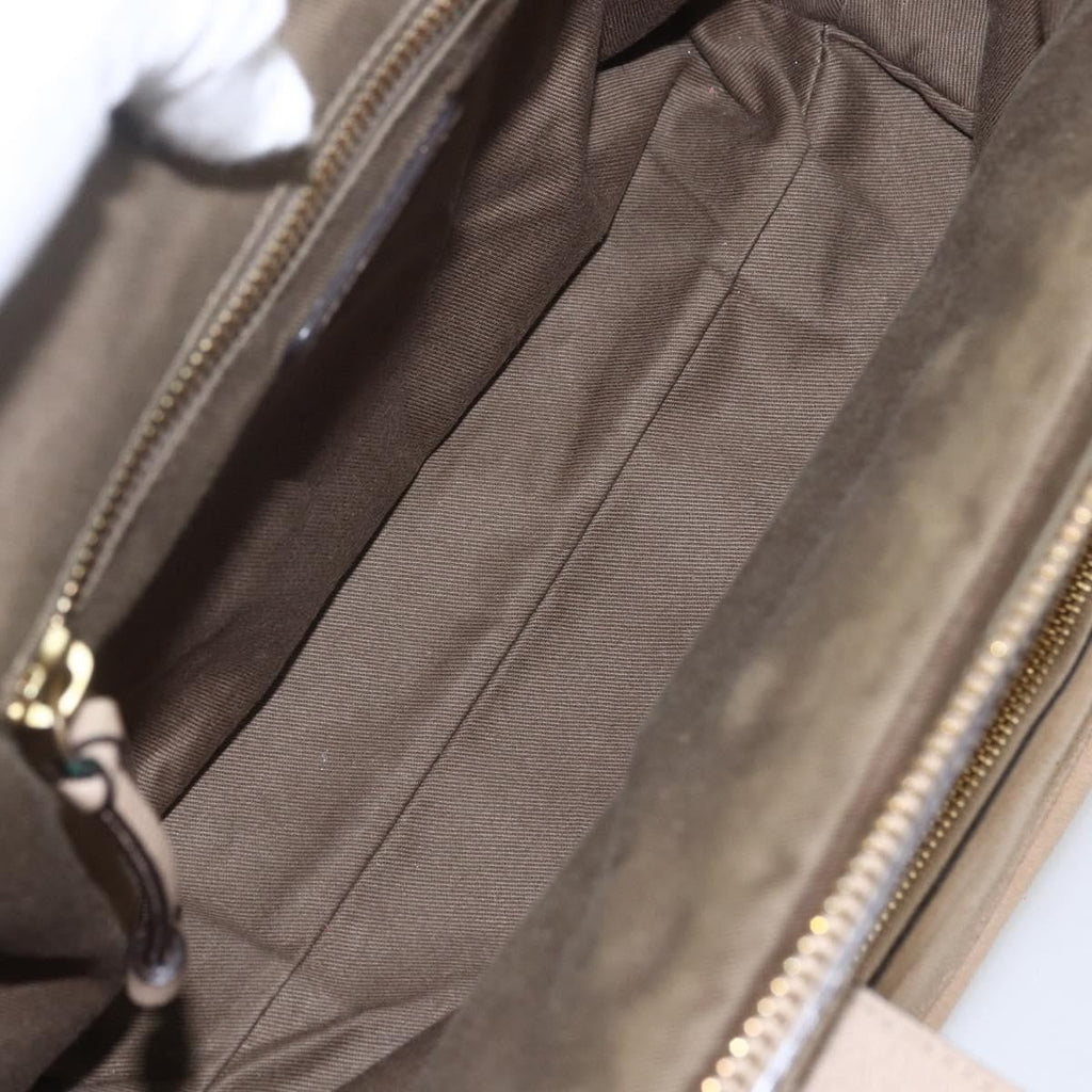 Chloe Abby Convertible Frame Satchel Leather With Suede Beige Leather Handbag (Authentic  )