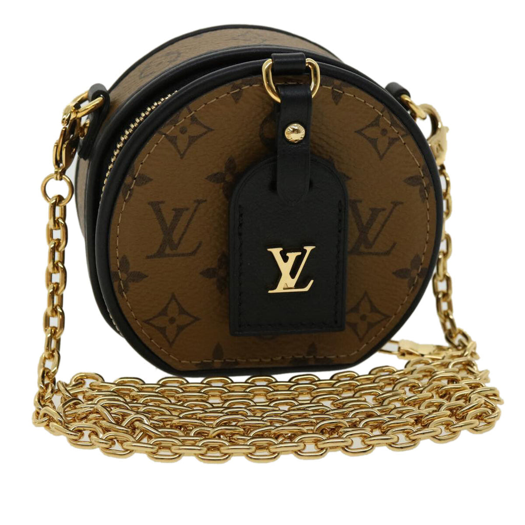 Louis Vuitton Boite Chapeau Souple Bag Reverse Monogram Giant Brown Canvas Bag (Authentic  )