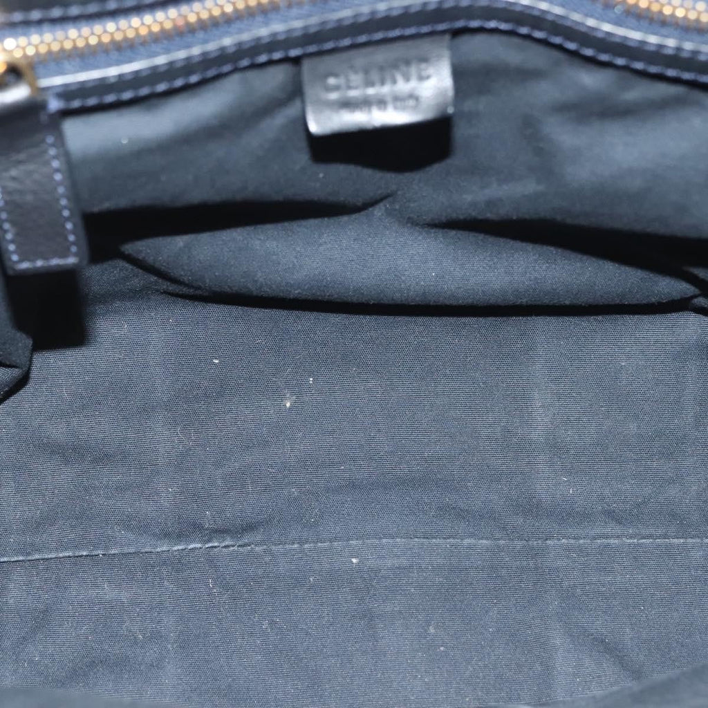 Celine Vintage Macadam Handbag Macadam Navy Canvas Bag (Authentic  )