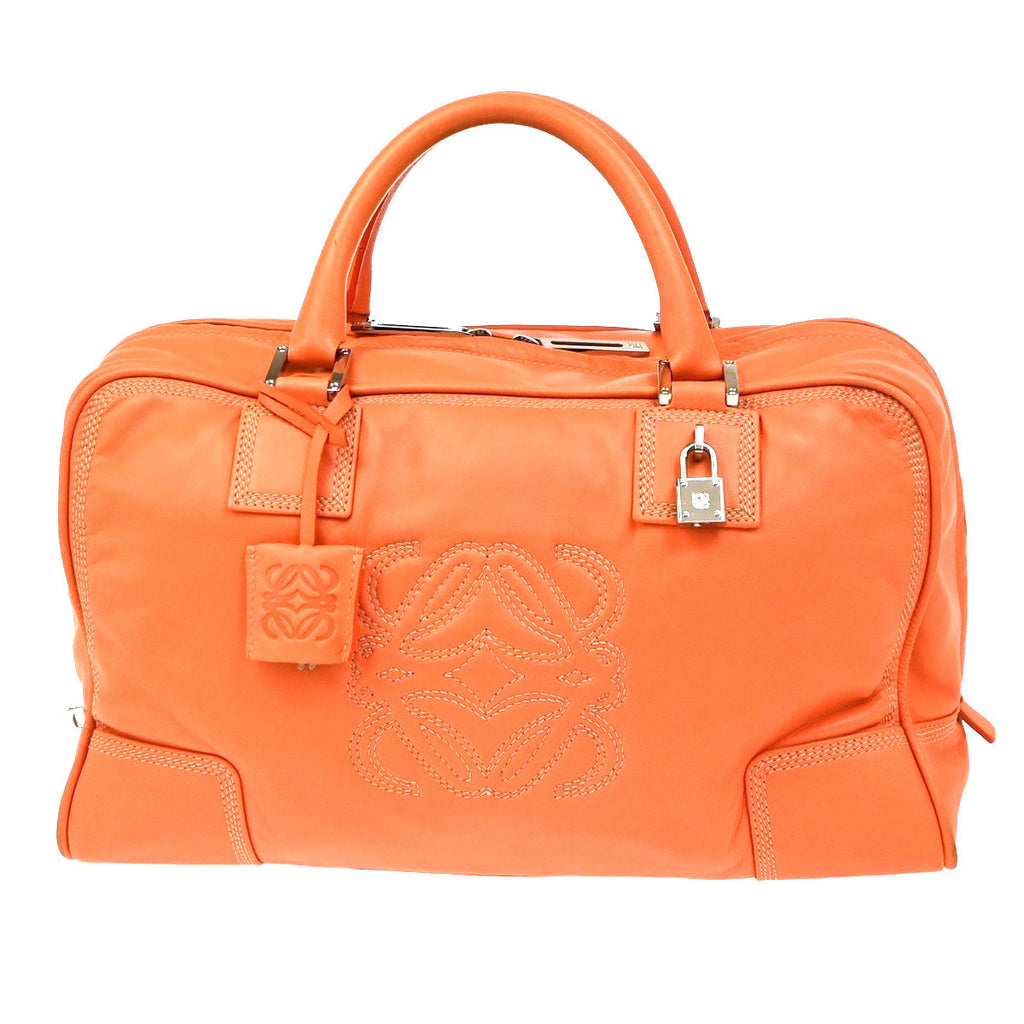 Loewe Amazona Bag Leather Orange Leather Handbag ( )