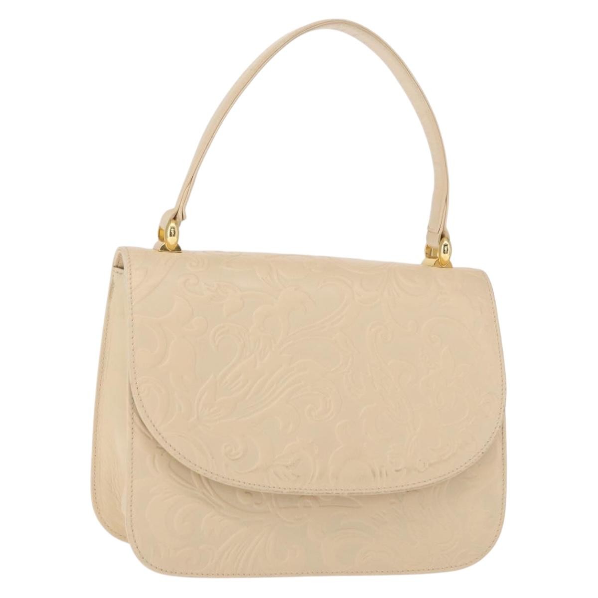 Balenciaga Vintage Handbag Leather Beige Leather Handbag (Authentic  )