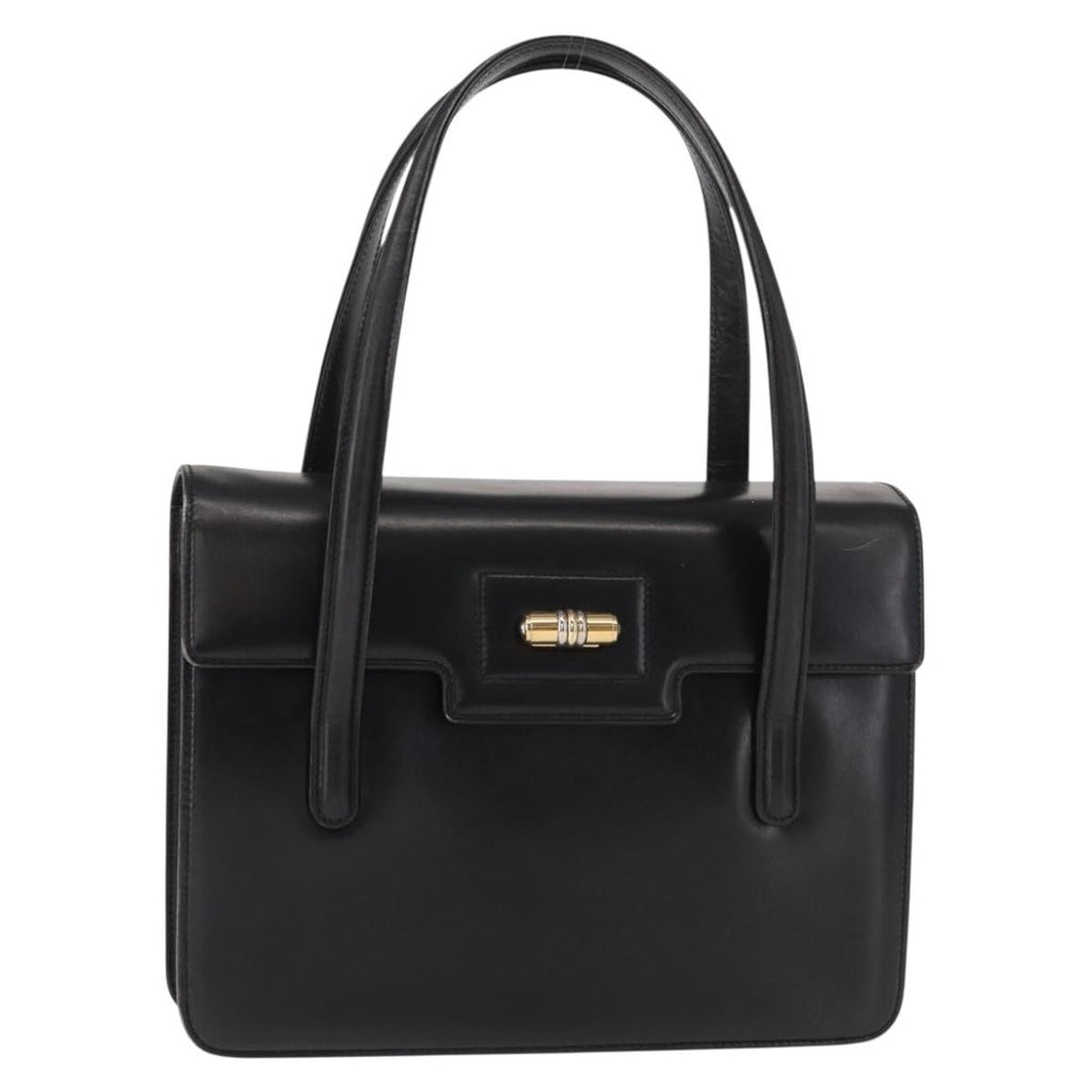 Gucci Vintage Handbag Leather Black Leather Handbag (Authentic  )