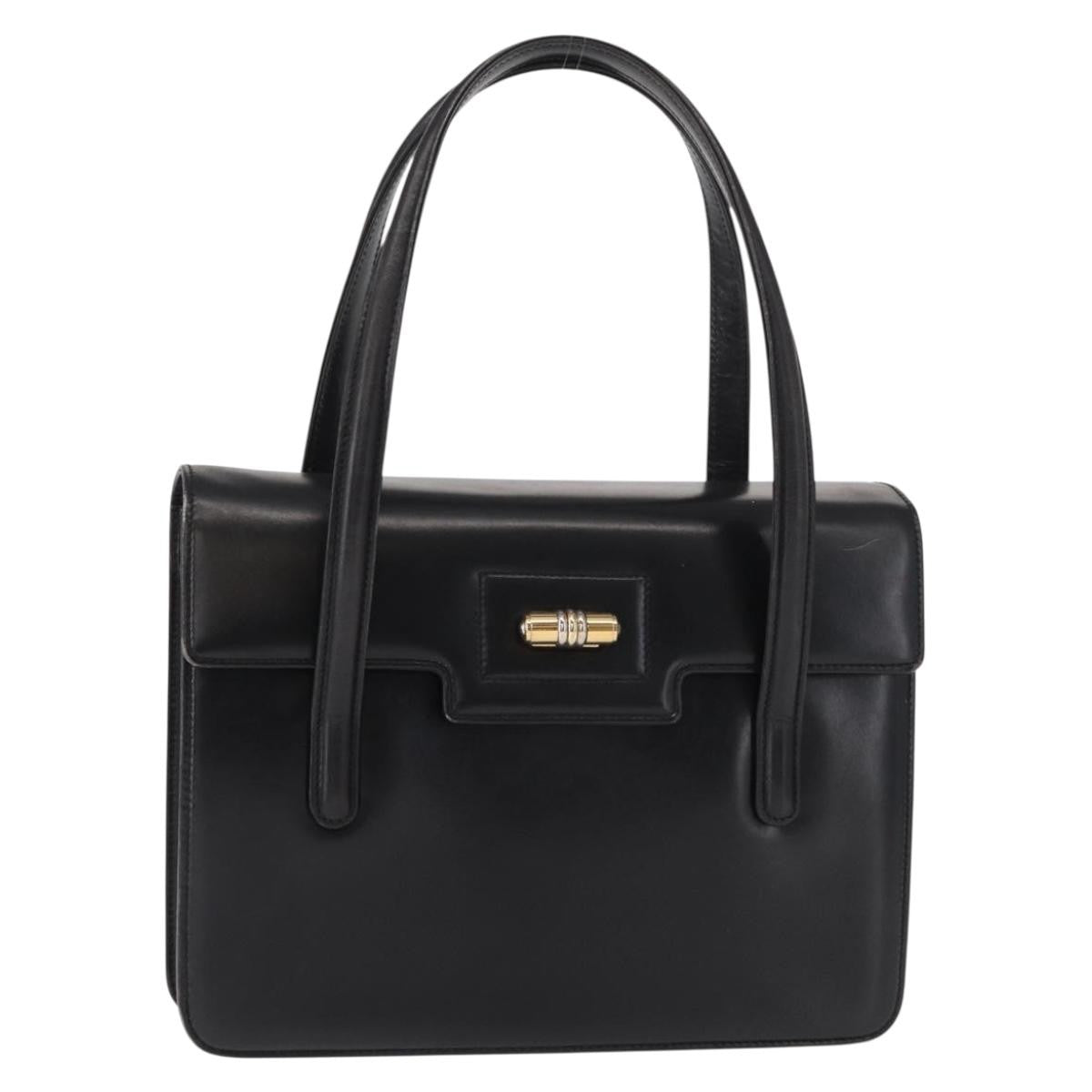 Gucci Vintage Handbag Leather Black Leather Handbag (Authentic  )
