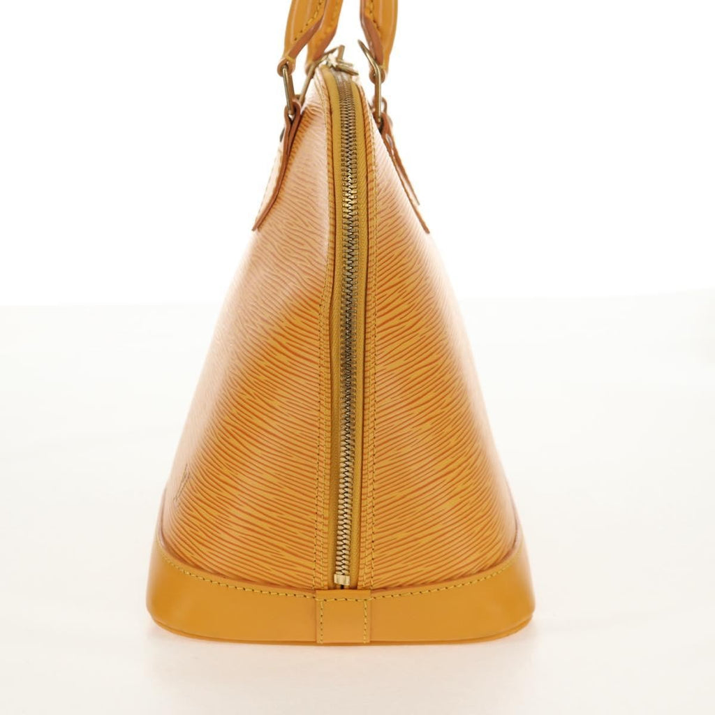 Louis Vuitton Alma Handbag Epi Leather Yellow Leather Handbag (Authentic  )