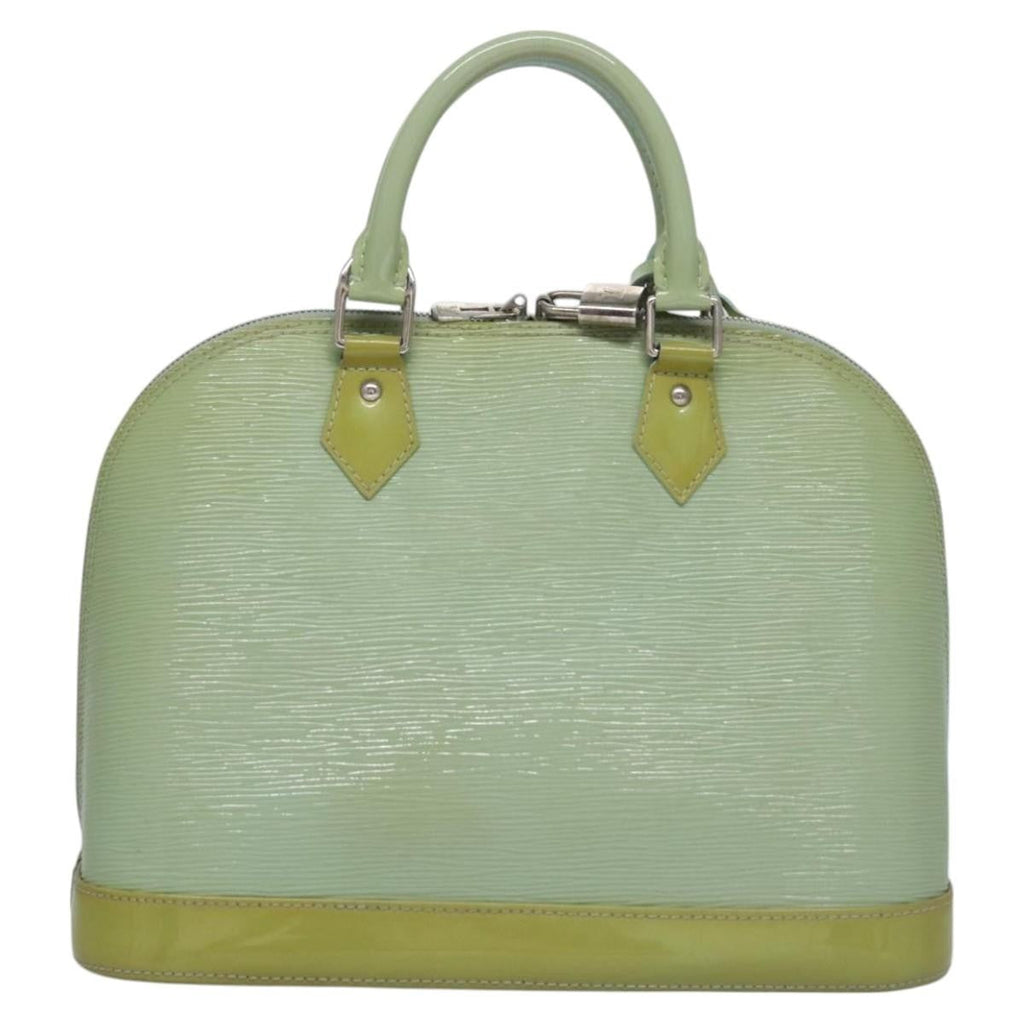 Louis Vuitton Alma Handbag Electric Epi Leather Green Patent_Leather Handbag (Authentic  )