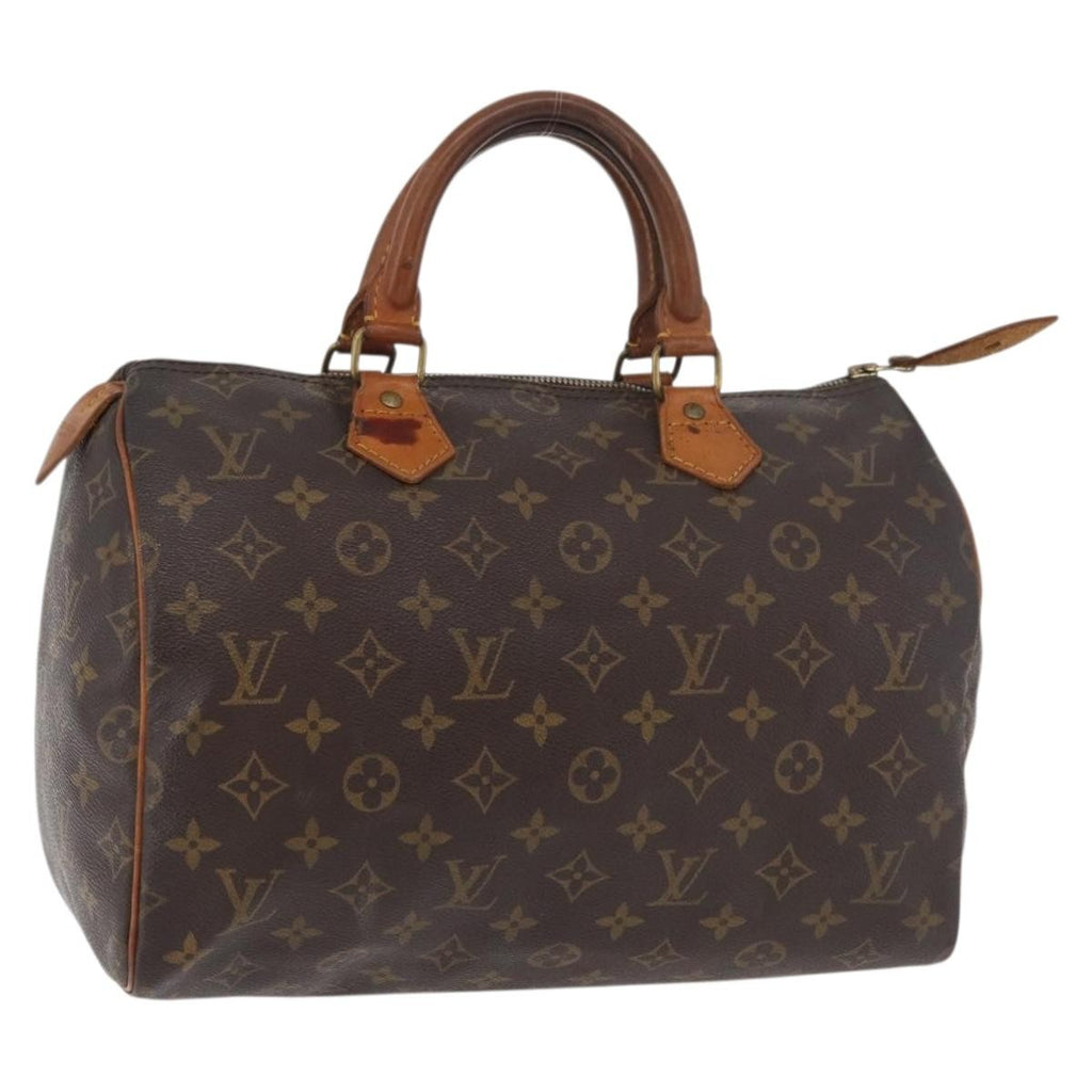 Louis Vuitton Speedy Handbag Monogram Canvas Brown Canvas Handbag ( )