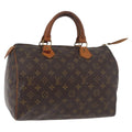 Louis Vuitton Speedy Handbag Monogram Canvas Brown Canvas Handbag ( )