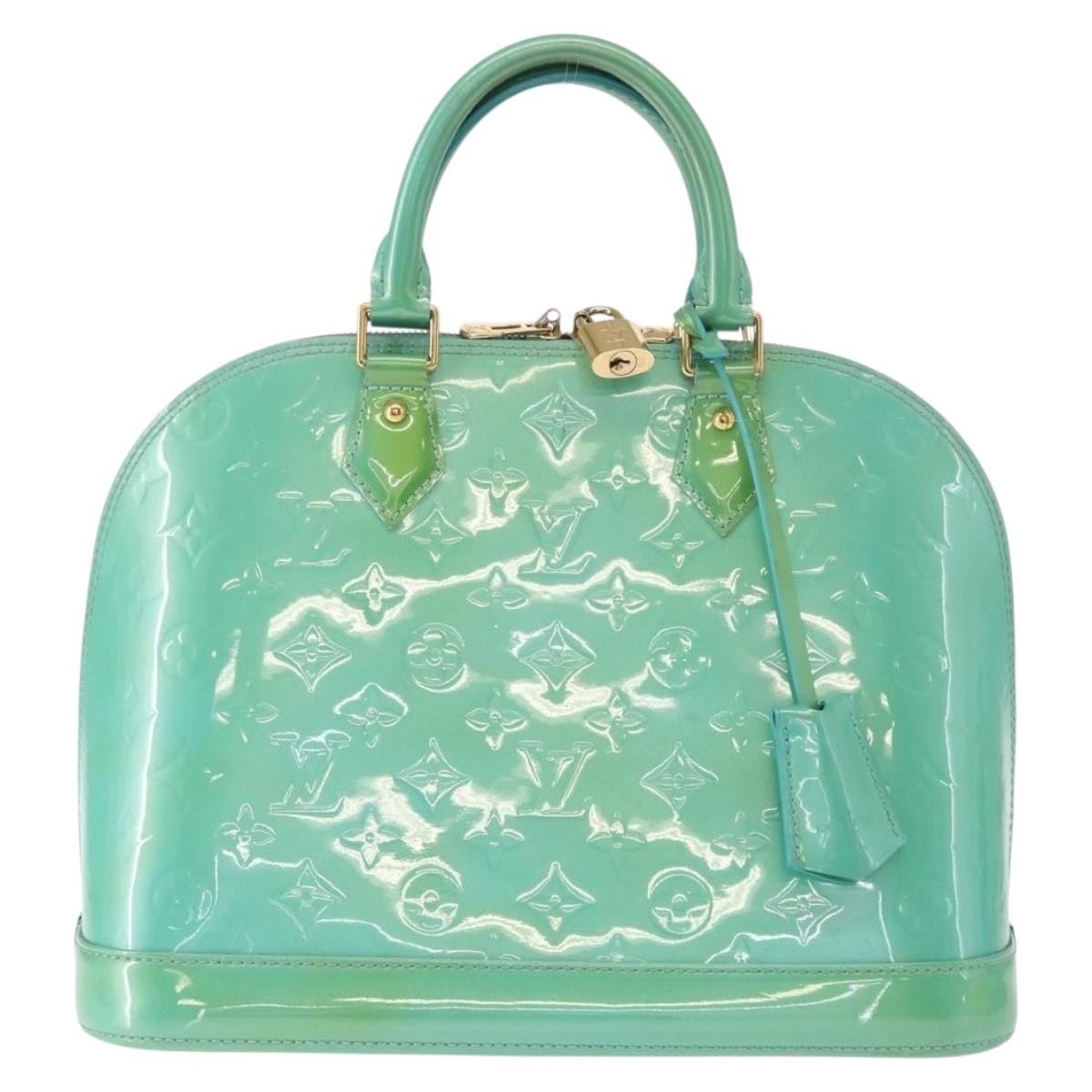 Louis Vuitton Alma Handbag Patent Leather Blue Patent_Leather Handbag (Authentic  )