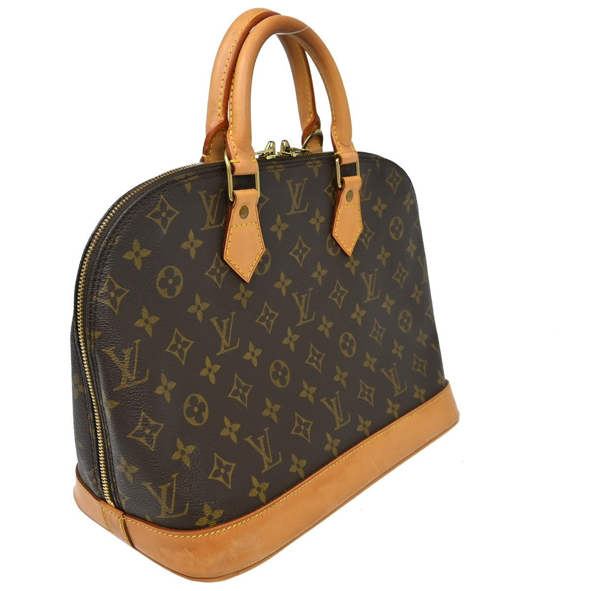 Louis Vuitton Alma Handbag Monogram Canvas Brown Canvas Handbag ( )