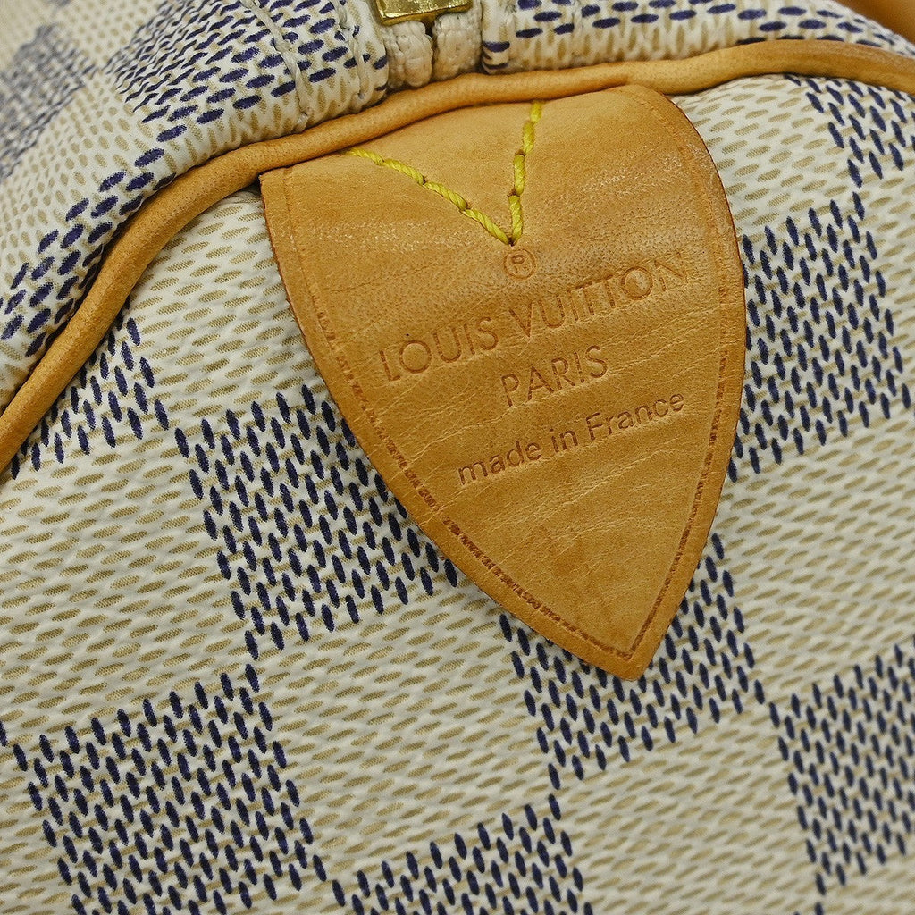Louis Vuitton Speedy Handbag Damier White Canvas Handbag ( )