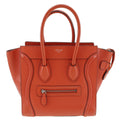 Celine Luggage Bag Grainy Leather Red Calfskin Handbag (Authentic  )