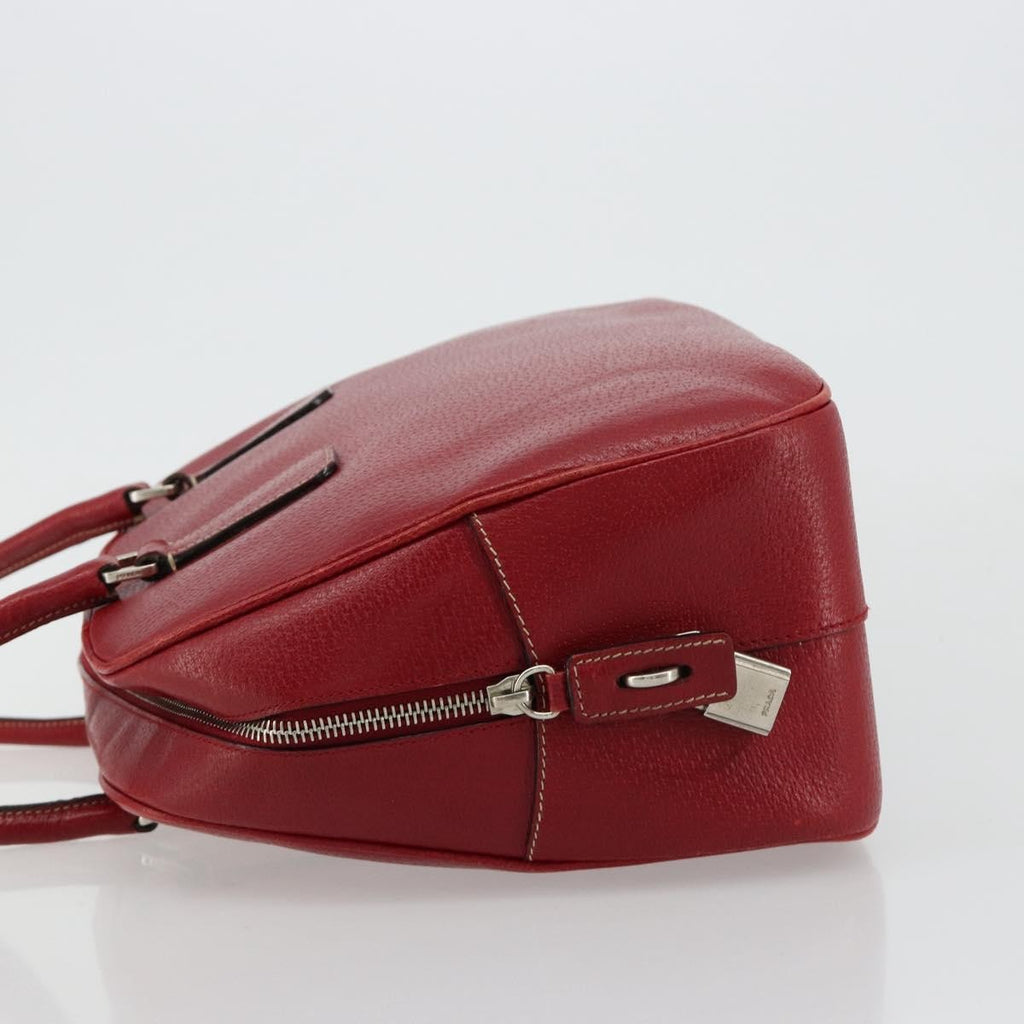 Prada Vintage Bauletto Bag Leather Red Leather Handbag ( )