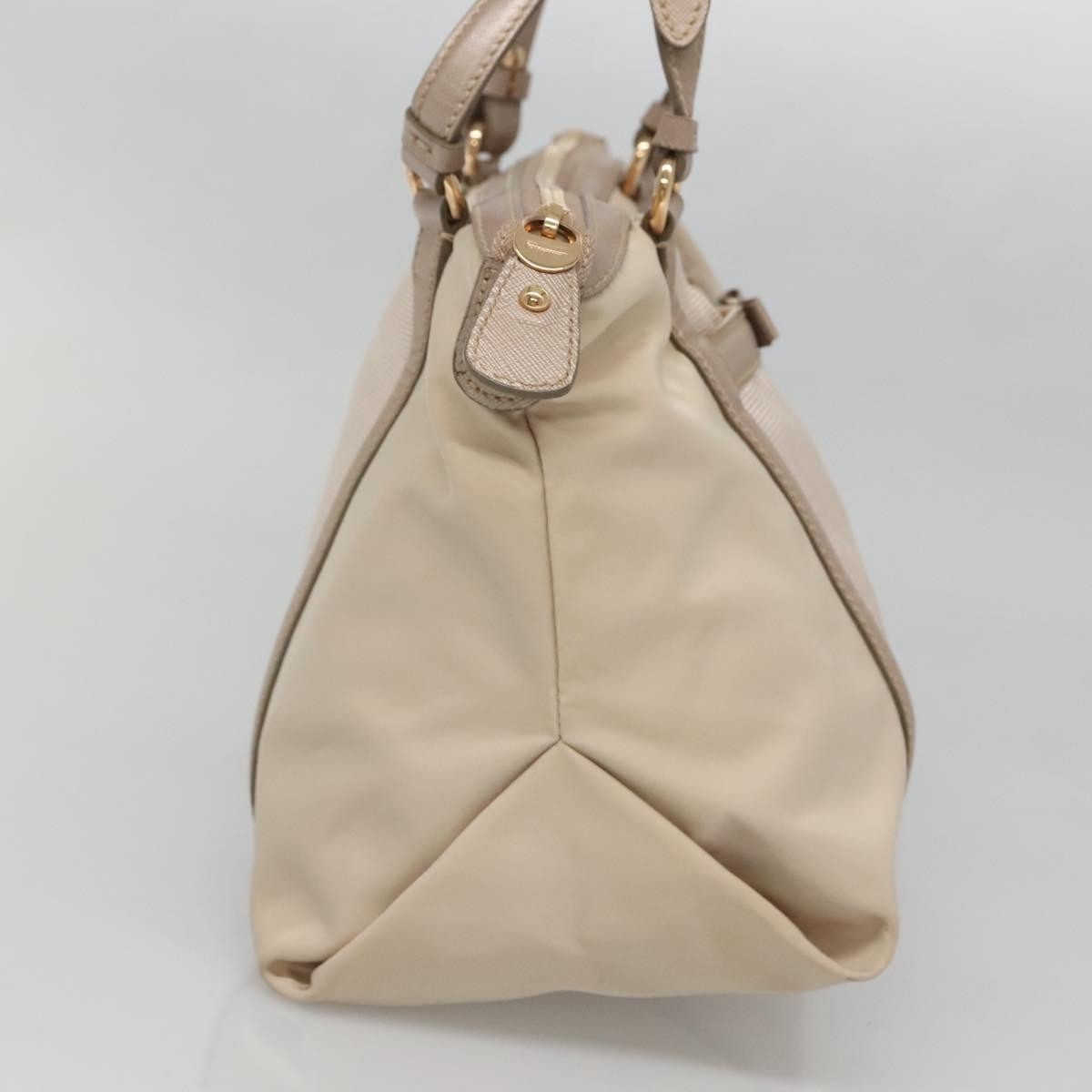 Salvatore Ferragamo Vala Handbag Nylon Beige Nylon Handbag (Authentic  )