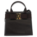 Salvatore Ferragamo Convertible Vara Bow Tote Leather Brown Leather Handbag (Authentic  )