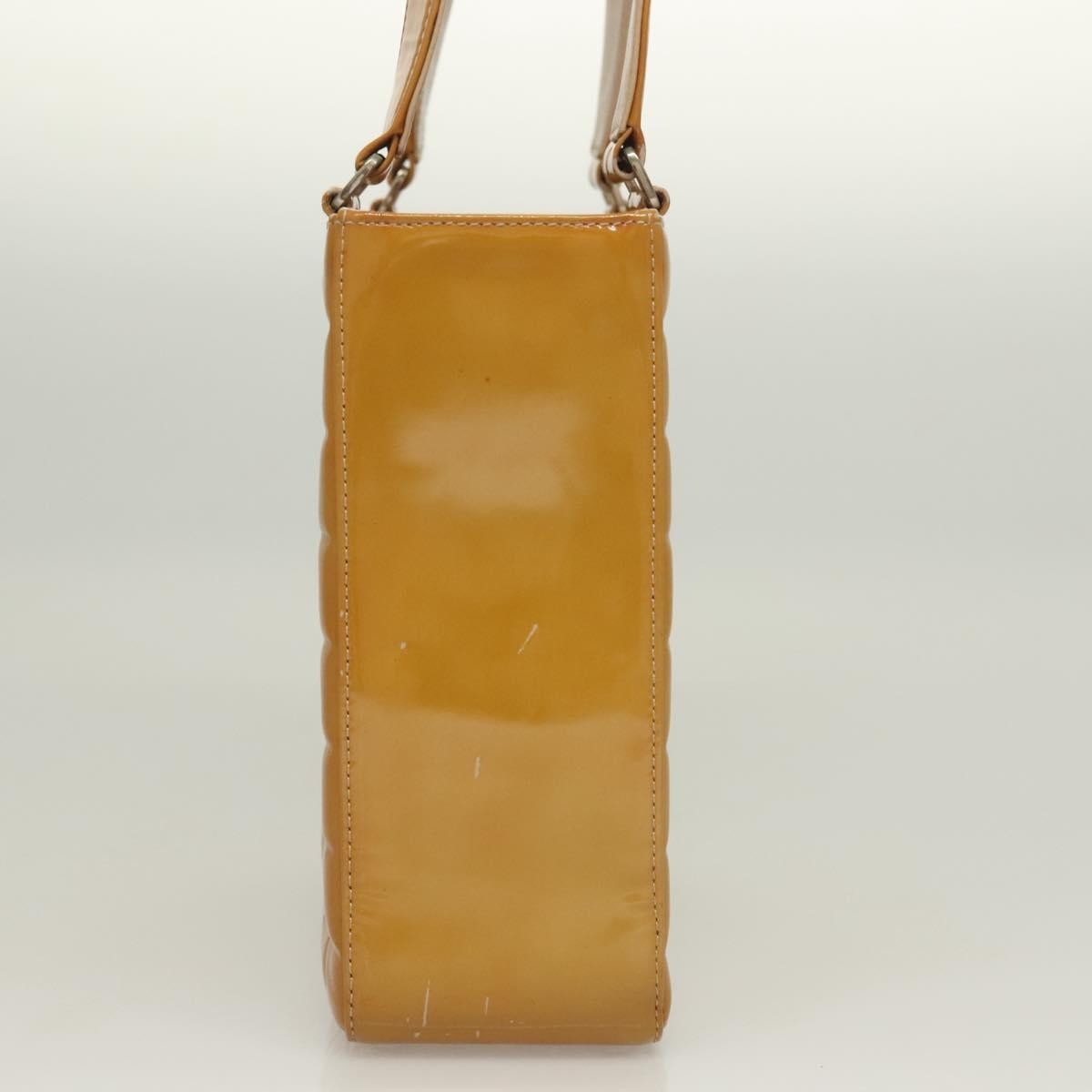 Chanel Chocolate Bar Cc Tote Quilted Patent Yellow Patent_Leather Handbag ( )