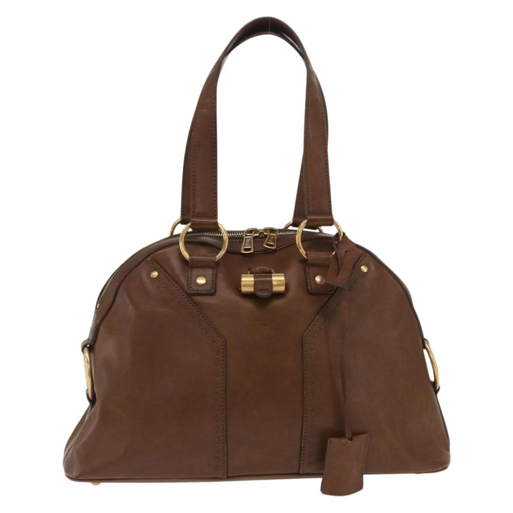 Saint Laurent Muse Dome Bag Leather Brown Leather Handbag (Authentic  )