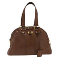 Saint Laurent Muse Dome Bag Leather Brown Leather Handbag (Authentic  )