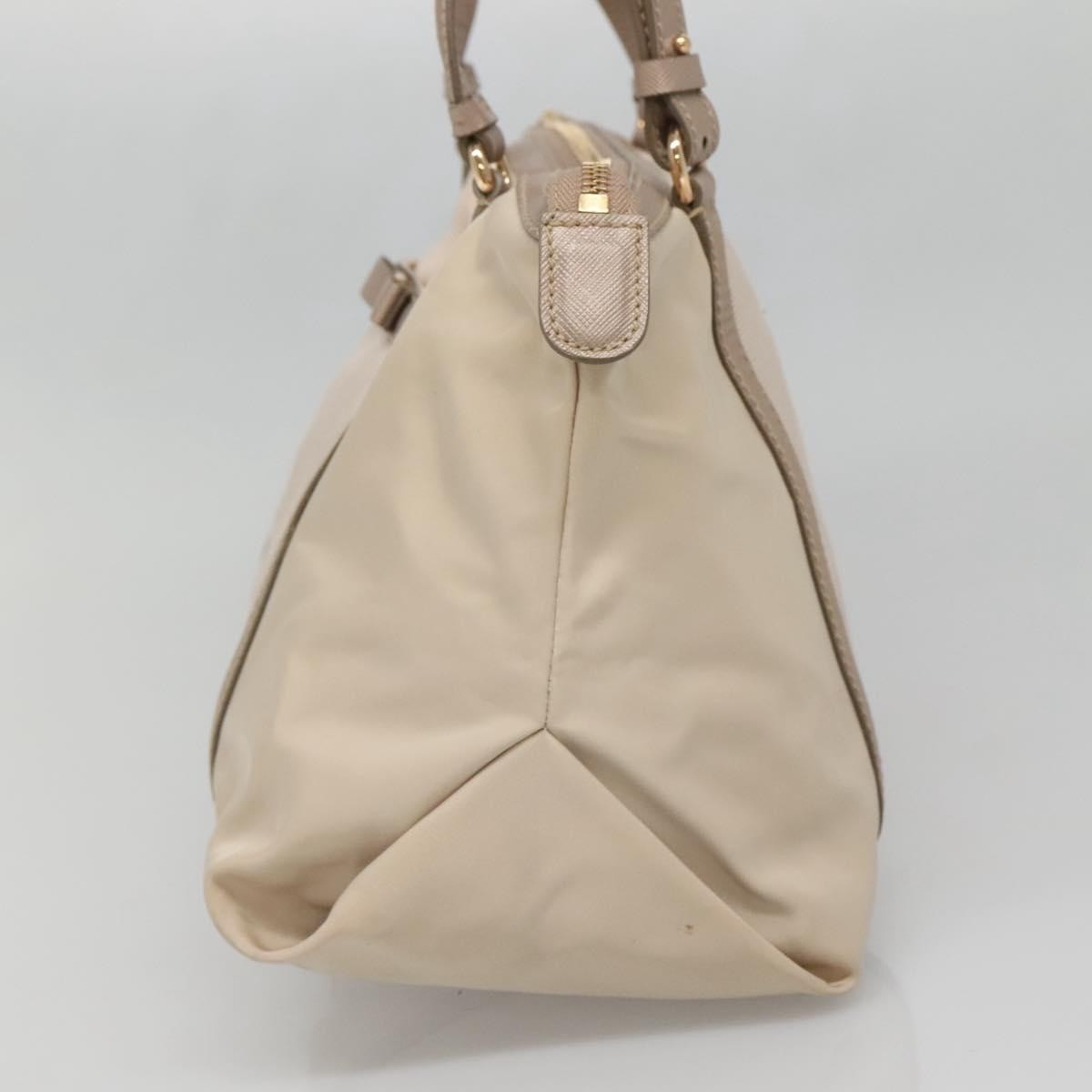 Salvatore Ferragamo Vala Handbag Nylon Beige Nylon Handbag (Authentic  )