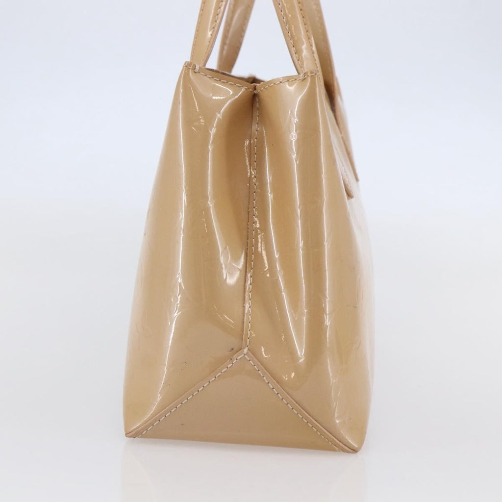 Louis Vuitton Wilshire Handbag Monogram Vernis Beige Patent_Leather Handbag (Authentic  )