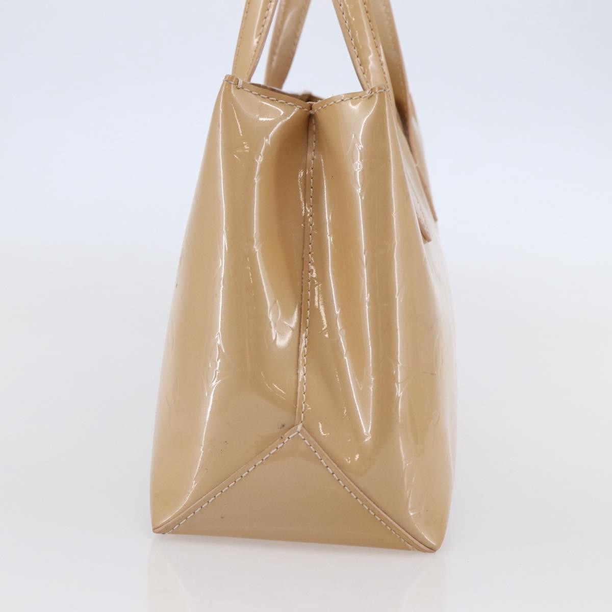 Louis Vuitton Wilshire Handbag Monogram Vernis Beige Patent_Leather Handbag (Authentic  )