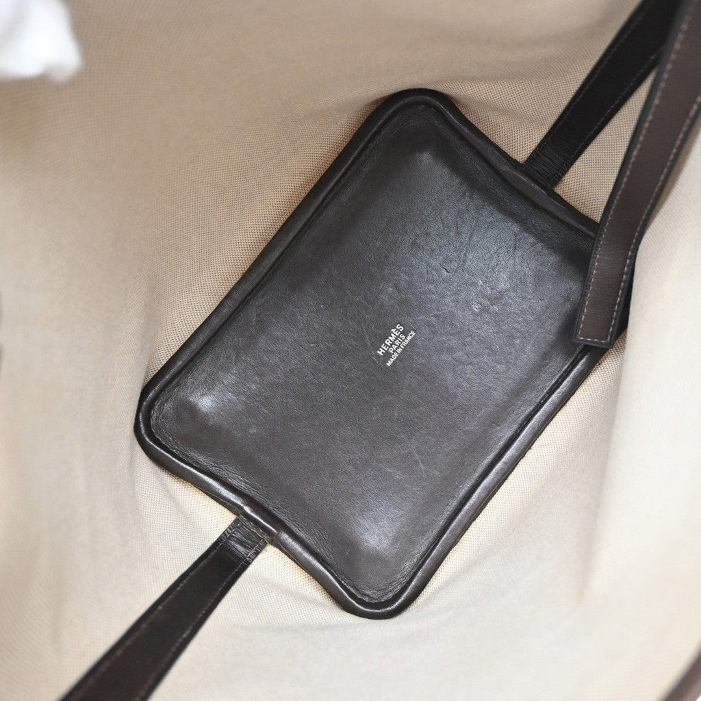 Hermes Picotin Bag Toile And Leather Beige Canvas Bag ( )