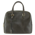Salvatore Ferragamo Vintage Handbag Leather Khaki Leather Handbag (Authentic  )