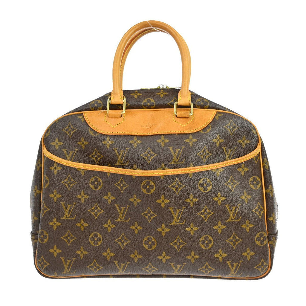 Louis Vuitton Deauville Handbag Monogram Canvas Brown Canvas Handbag (Authentic  )