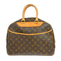 Louis Vuitton Deauville Handbag Monogram Canvas Brown Canvas Handbag (Authentic  )