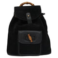 Gucci Gucci Bamboo Backpack Daim Black Suede Backpack Bag (Authentic  )