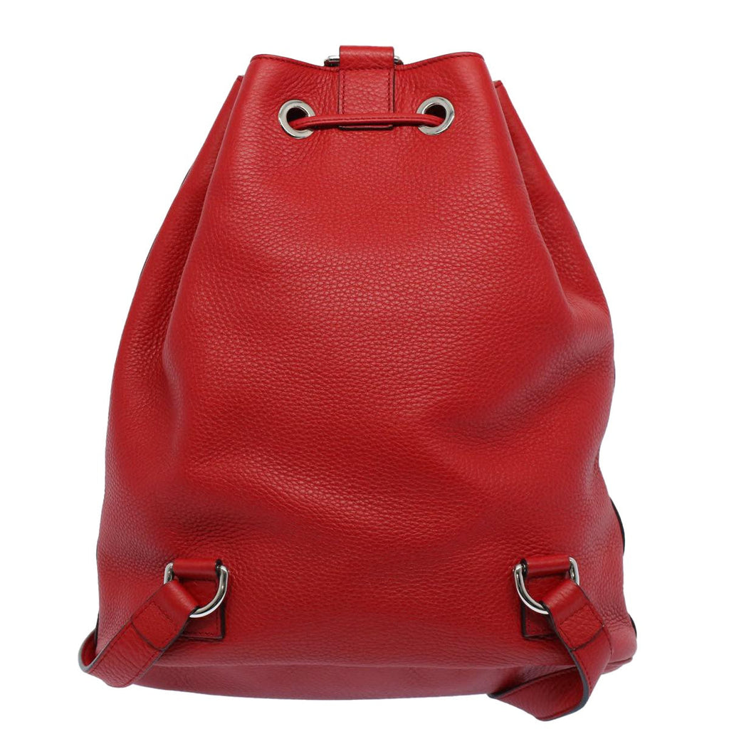 Gucci Soho Drawstring Backpack Leather Red Leather Backpack Bag ( )