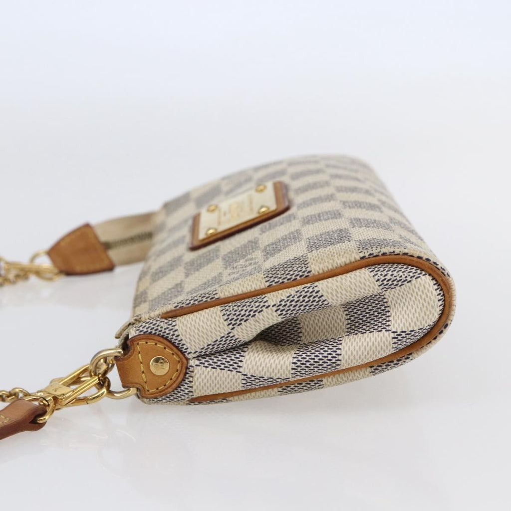 Louis Vuitton Eva Handbag Damier White Canvas Bag (Authentic  )