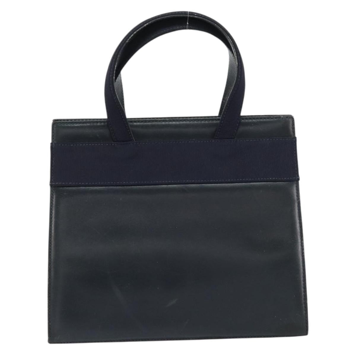 Salvatore Ferragamo Convertible Vara Bow Tote Leather Navy Leather Handbag (Authentic  )