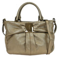 Salvatore Ferragamo Vala Handbag Leather Gold Leather Handbag (Authentic  )