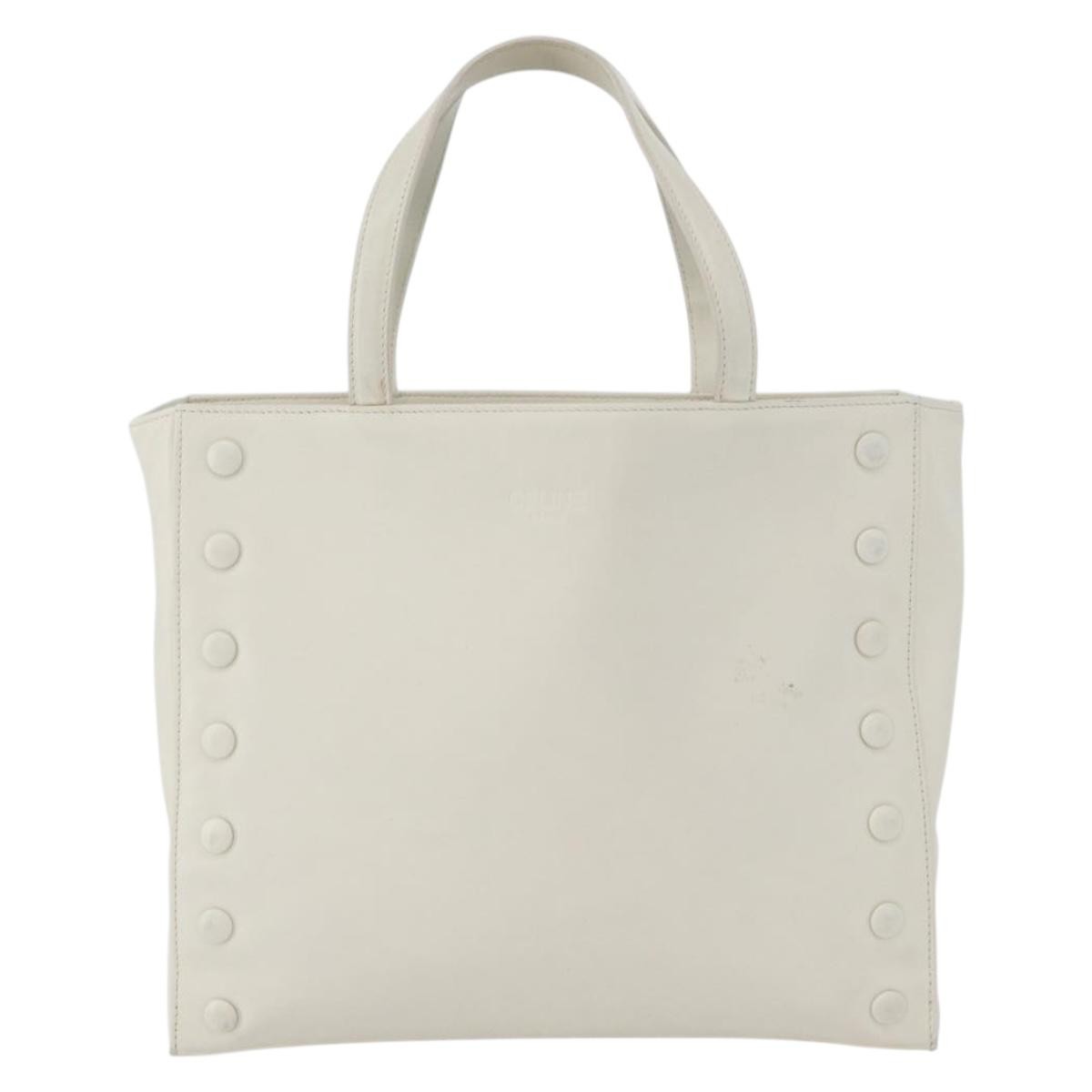 Celine Handbag Leather White Leather Handbag (Authentic  )