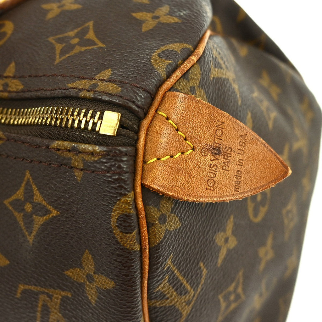 Louis Vuitton Speedy Handbag Monogram Canvas Brown Canvas Handbag ( )