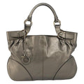 Salvatore Ferragamo Gancini Handbag Leather Gold Leather Handbag (Authentic  )