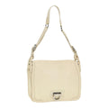 Salvatore Ferragamo Gancini Shoulder Bag Leather White Leather Handbag ( )
