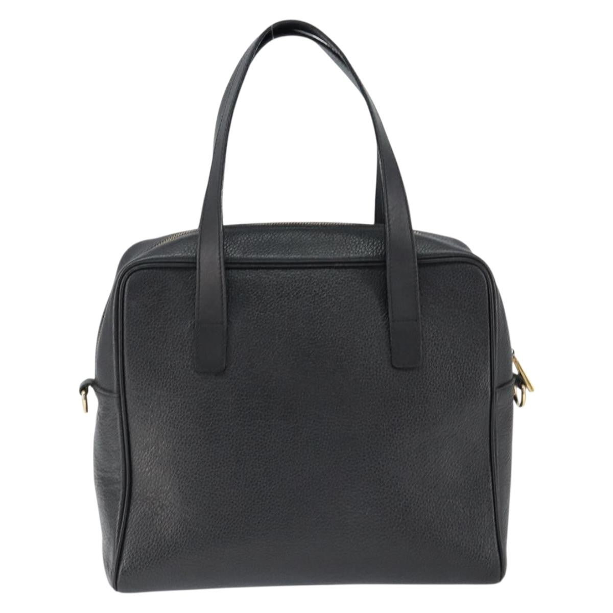 Celine Handbag Leather Black Leather Handbag (Authentic  )