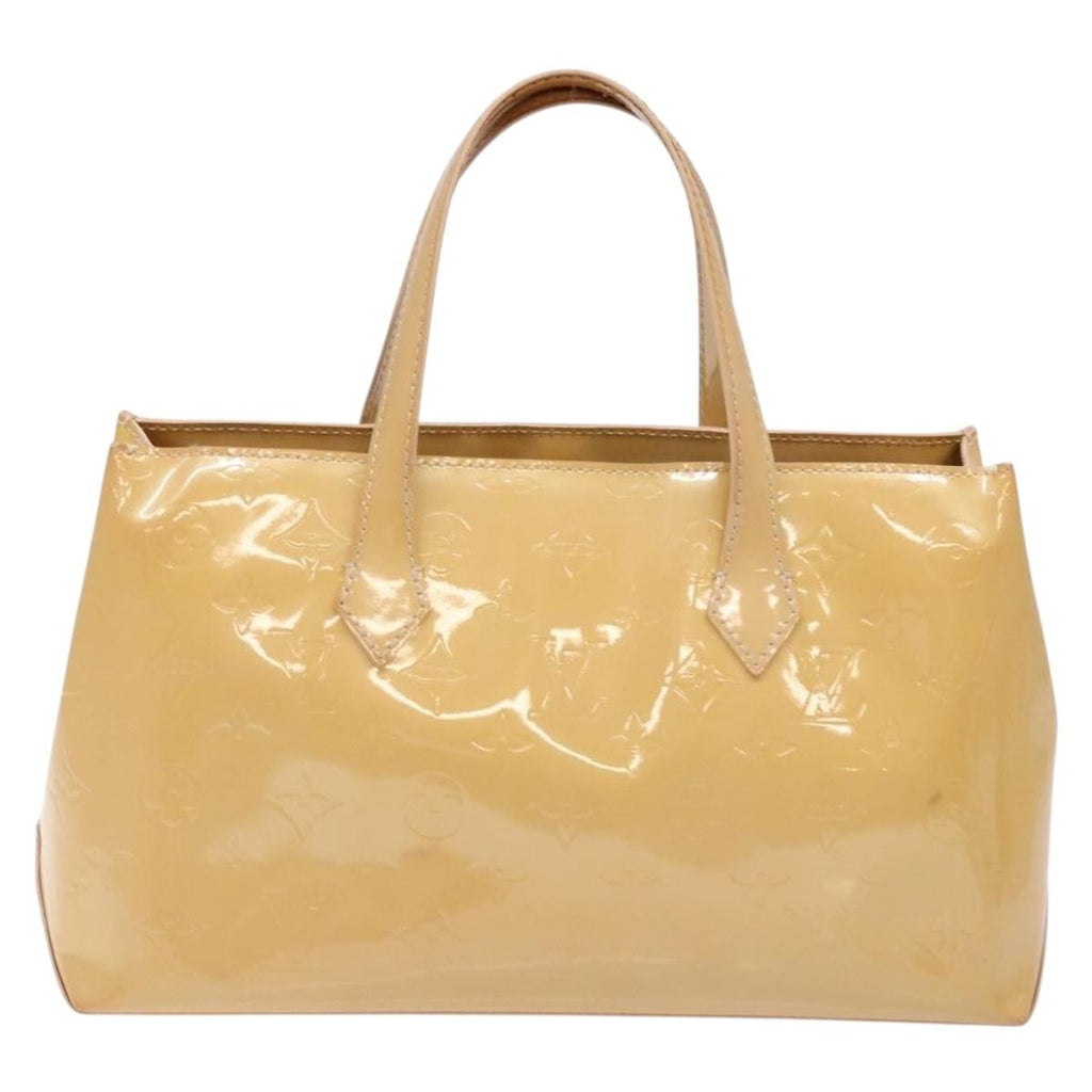 Louis Vuitton Wilshire Handbag Monogram Vernis Beige Patent_Leather Bag (Authentic  )