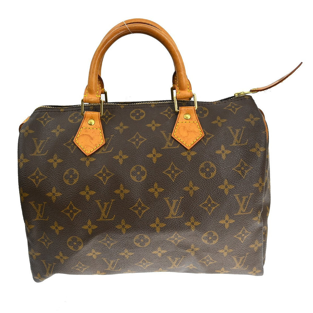 Louis Vuitton Speedy Handbag Monogram Canvas Brown Canvas Handbag ( )