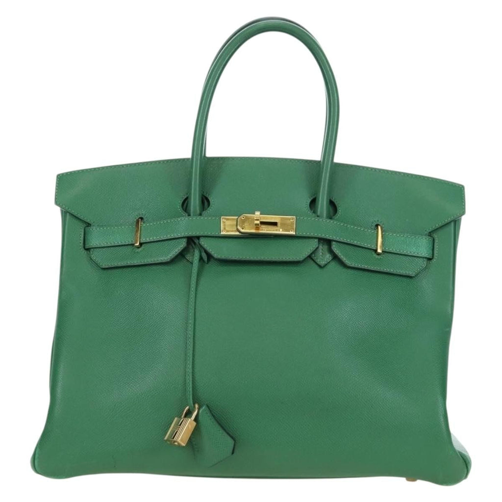 Hermes Birkin Handbag Green Togo With Gold Hardware Green Leather Handbag ( )