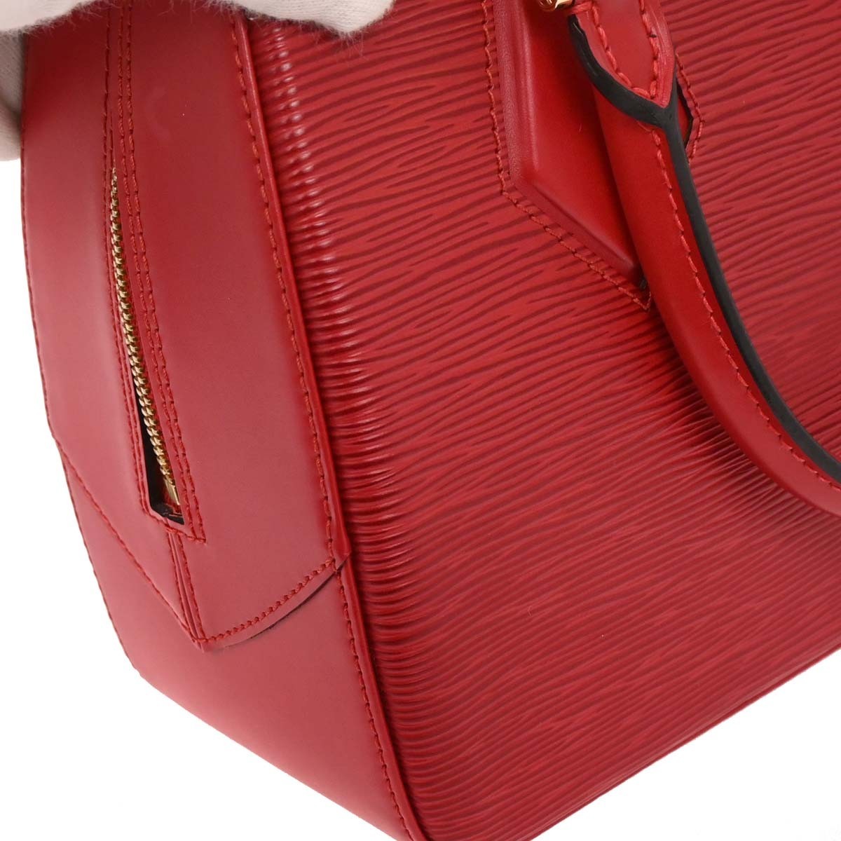 Louis Vuitton Sablons Handbag Epi Leather Red Leather Handbag (Authentic  )
