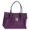Salvatore Ferragamo Gancini Lock Flap Tote Leather Purple Leather Handbag (Authentic  )