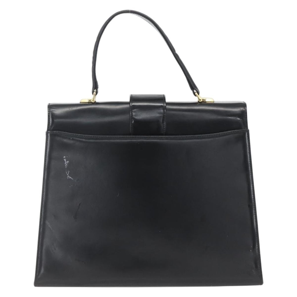 Valentino Garavani Vintage Handbag Leather Black Leather Handbag (Authentic  )